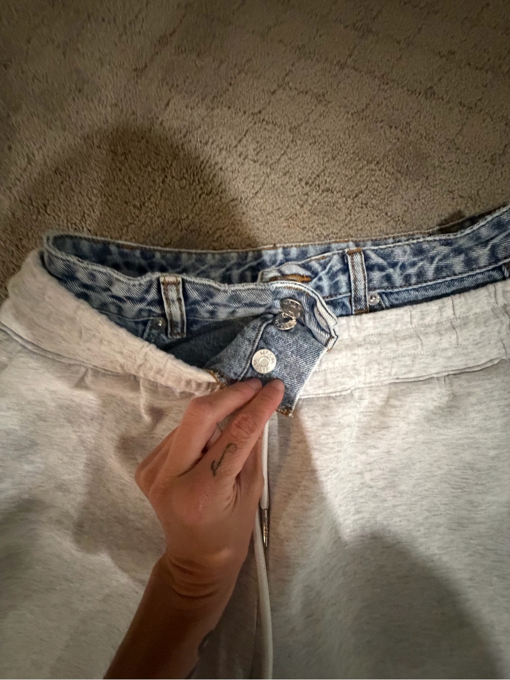Gray Knit Drawstring Sweatpants - Picture 3 of 4